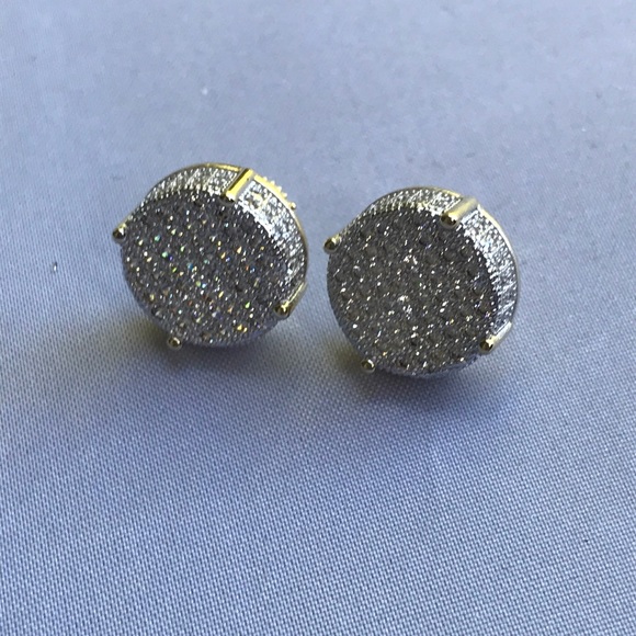 New! Sterling Micro-Paved Stud Earrings - Picture 2 of 9